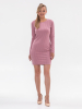 Платье из мягкого трикотажа, цвет пудровый - Женская одежда 