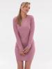 Платье из мягкого трикотажа, цвет пудровый - Женская одежда 