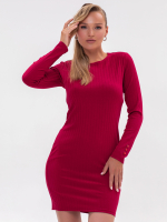 Платье из мягкого трикотажа, цвет алый - Женская одежда 